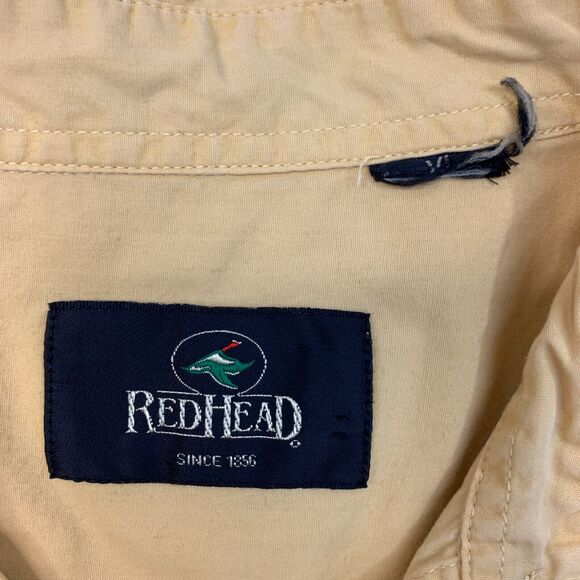 RedHead Shirt Mens XL Pale Yellow Pocket Button Up Spread Collar Short Sleeve - Picture 5 of 11